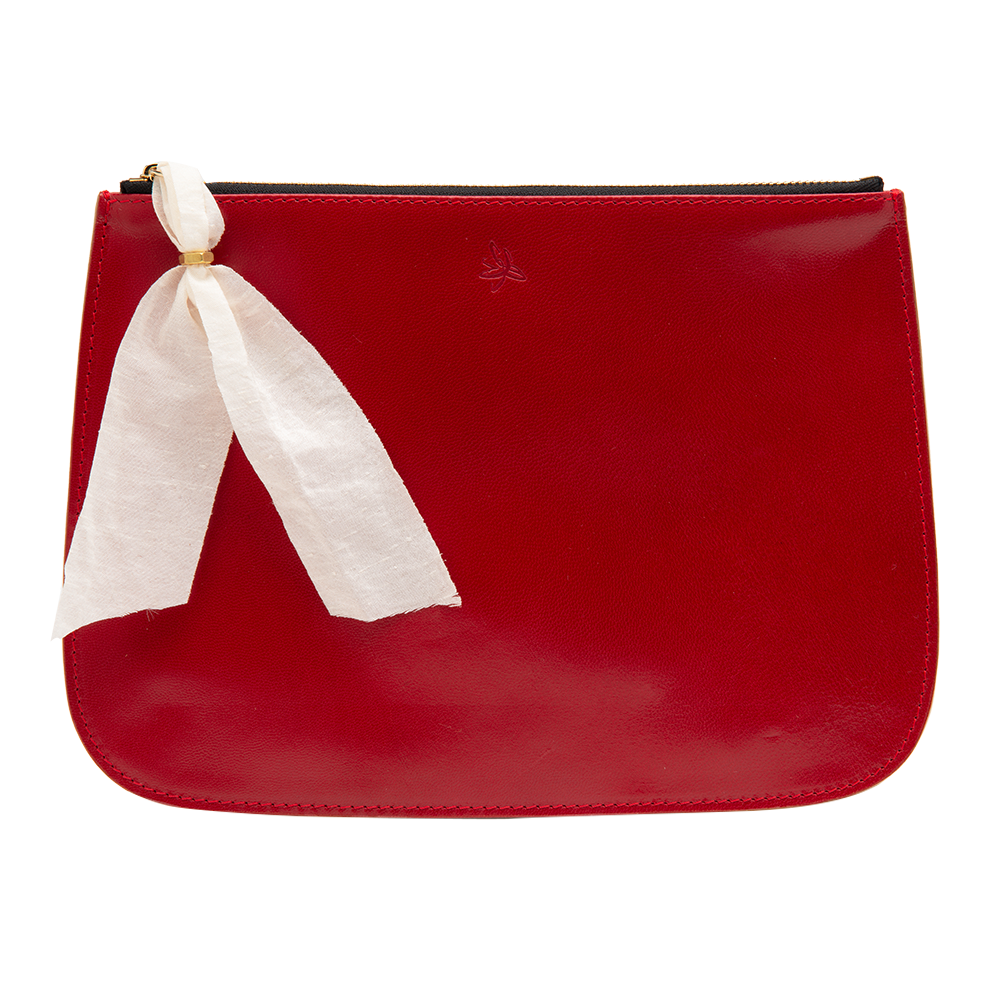 Red Leather Clutch