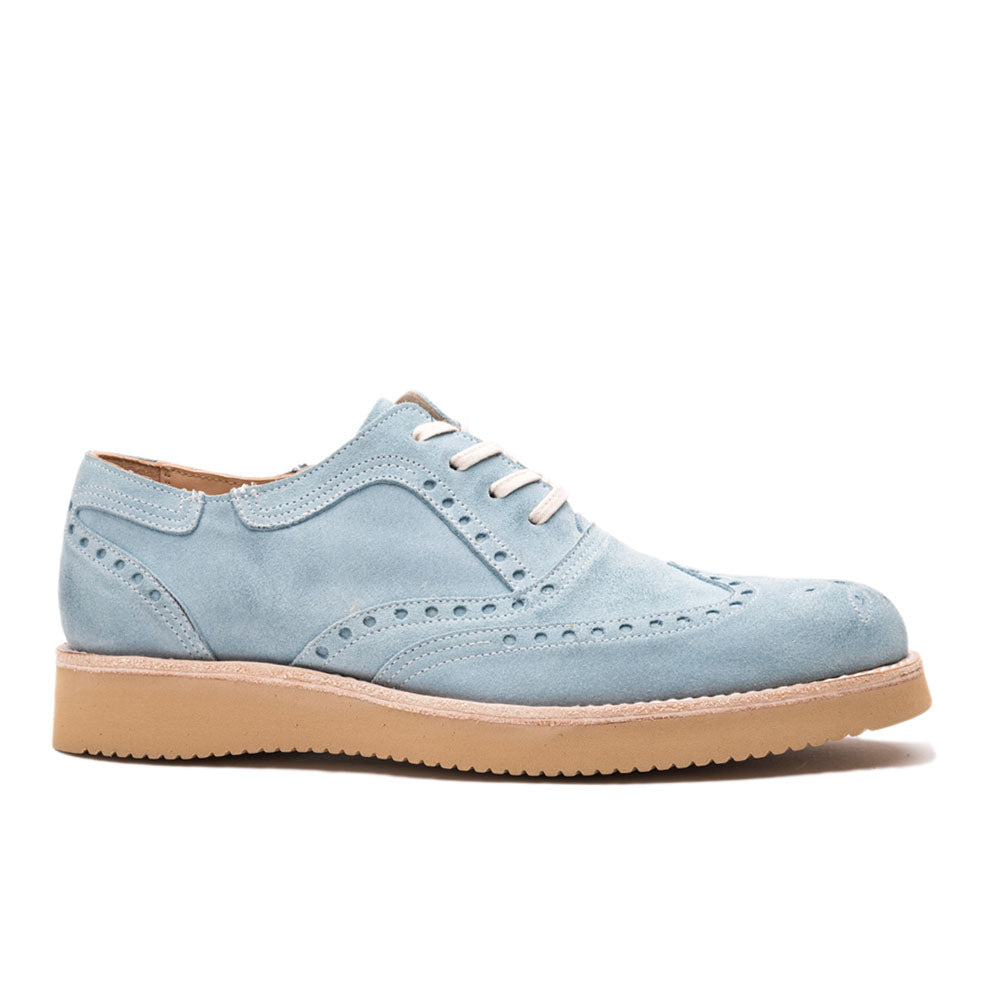 Vanas Blue Suede Wingtip Oxford