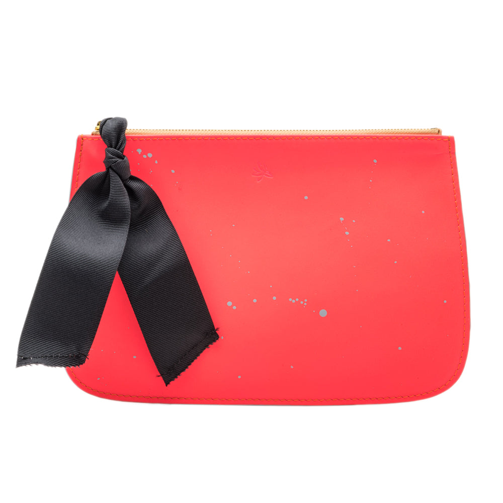 Neon Orange with Gray Accents Clutch